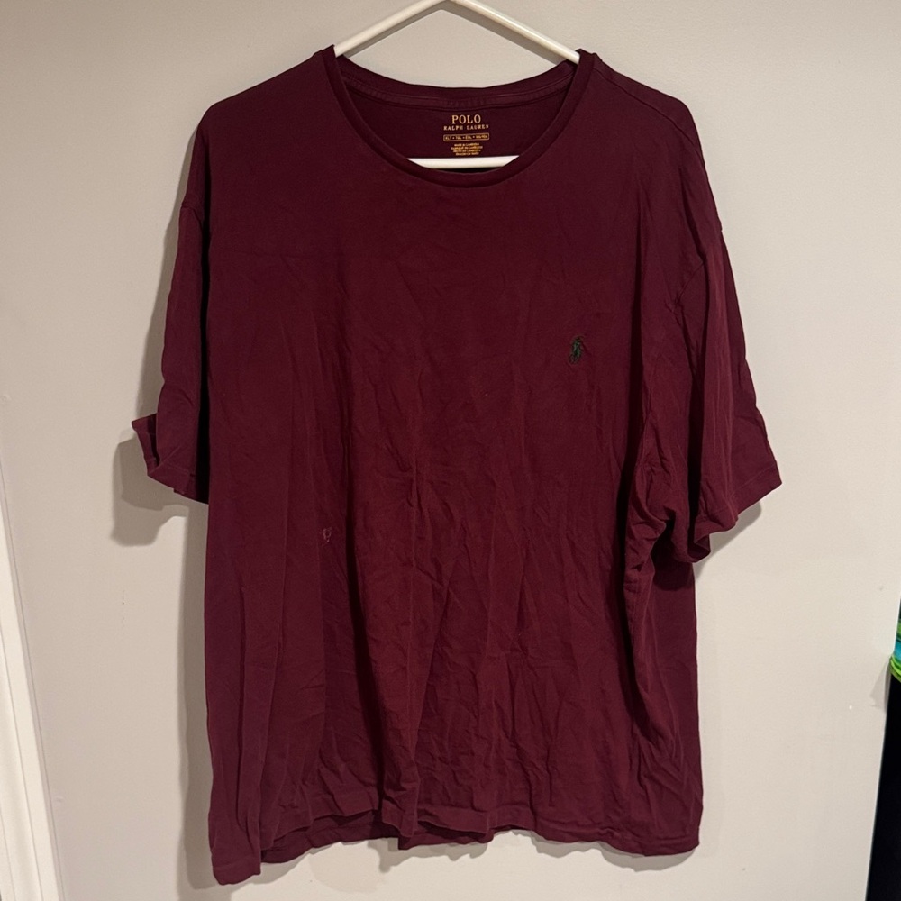 Polo by Ralph Lauren Men's Maroon Short Sleeve Tee